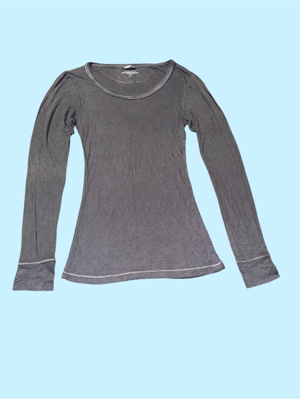 Victoria's Secret Long Sleeve Scoop Neck Top - Gray